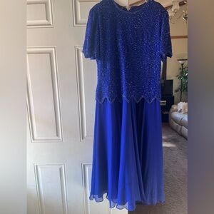 Brilliante By J.A. Women's Gorgeous beaded formal mid calf dress. Xxl EUC.